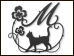 ロートアイアン妻飾り・壁飾り、ロートステンレス妻飾り・壁飾り　イニシャル「M」×猫×ネコ×ねこ×ツタ×四つ葉のクローバー