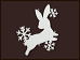 ロートアイアン妻飾り・壁飾り、ロートステンレス妻飾り・壁飾り　兎（うさぎ・ウサギ）×雪の結晶　ホワイト（白色）